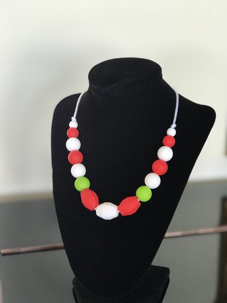 Chewy Neckalce - Red Green White colors